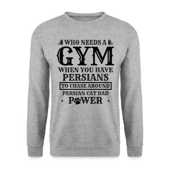 Chat Persan Chat Amoureux Chat Propriétaire Persan Cheveux Long C - Sweat-shirt Unisexe - gris chiné - Devant - Alina (178cm) & Michal (187cm)
