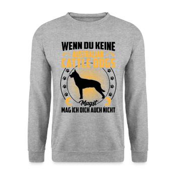 Australian Cattle Dog nicht mögen - Unisex Pullover - Weißgrau meliert - Vorne - Alina (178cm) & Michal (187cm)