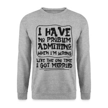 Happy Divorce Party I Have No - Unisex Sweatshirt - salt & pepper - Front - Alina (178cm) & Michal (187cm)
