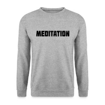 Meditation - Unisex Sweatshirt - salt & pepper - Front - Alina (178cm) & Michal (187cm)