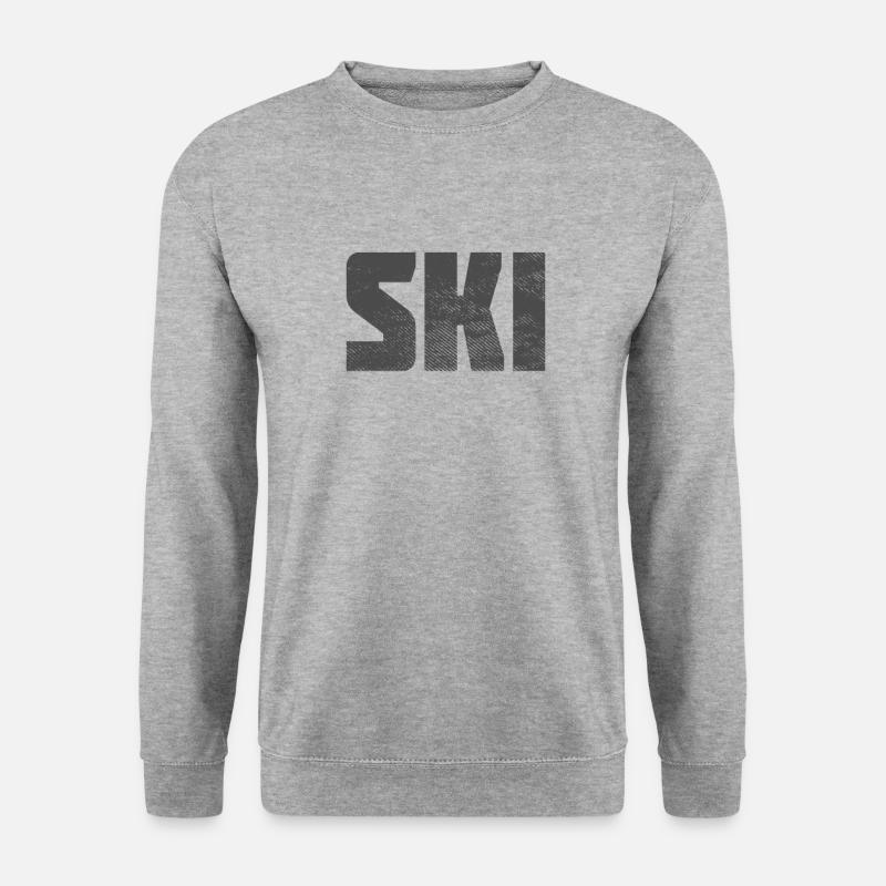 Ski - Unisex Pullover - Weißgrau meliert
