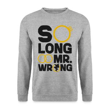 Happy Divorce Party So Long Mr. - Unisex Pullover - Weißgrau meliert - Vorne - Alina (178cm) & Michal (187cm)