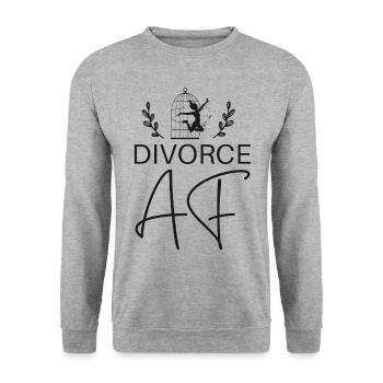 Happy Divorce Party Divorce Af - Unisex Sweatshirt - salt & pepper - Front - Alina (178cm) & Michal (187cm)