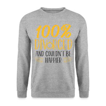 Happy Divorce Party 100% Divorced - Unisex Sweatshirt - salt & pepper - Front - Alina (178cm) & Michal (187cm)