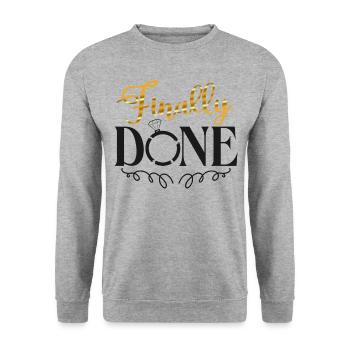 Happy Divorce Party Finally Done - Unisex Pullover - Weißgrau meliert - Vorne - Alina (178cm) & Michal (187cm)