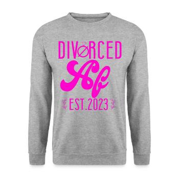 Happy Divorce Party Divorced Af - Unisex Sweatshirt - salt & pepper - Front - Alina (178cm) & Michal (187cm)
