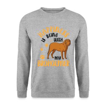 Broholmer me rend heureux Broholmer - Sweat-shirt Unisexe - gris chiné - Devant - Alina (178cm) & Michal (187cm)