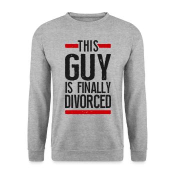 Happy Divorce Party This Guy Is - Unisex Pullover - Weißgrau meliert - Vorne - Alina (178cm) & Michal (187cm)
