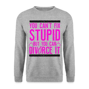 Happy Divorce Party You Can't Fix - Unisex Pullover - Weißgrau meliert - Vorne - Alina (178cm) & Michal (187cm)