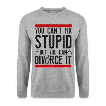 Happy Divorce Party You Can't Fix - Unisex Pullover - Weißgrau meliert - Vorne - Alina (178cm) & Michal (187cm)