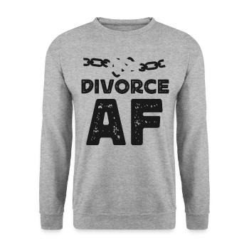 Happy Divorce Party Divorce Af - Unisex Pullover - Weißgrau meliert - Vorne - Alina (178cm) & Michal (187cm)