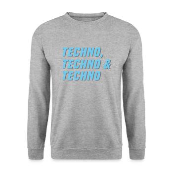 Techno Techno Techno - Unisex Sweatshirt - salt & pepper - Front - Alina (178cm) & Michal (187cm)