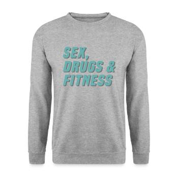 Drogues sexuelles et fitness - Sweat-shirt Unisexe - gris chiné - Devant - Alina (178cm) & Michal (187cm)