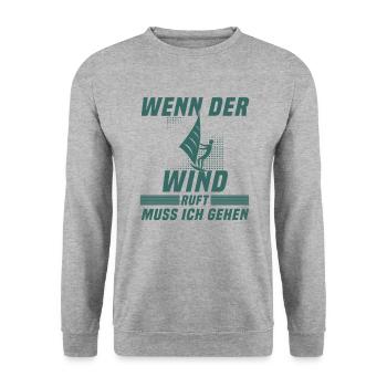Kite surfen Spruch - Unisex Pullover - Weißgrau meliert - Vorne - Alina (178cm) & Michal (187cm)