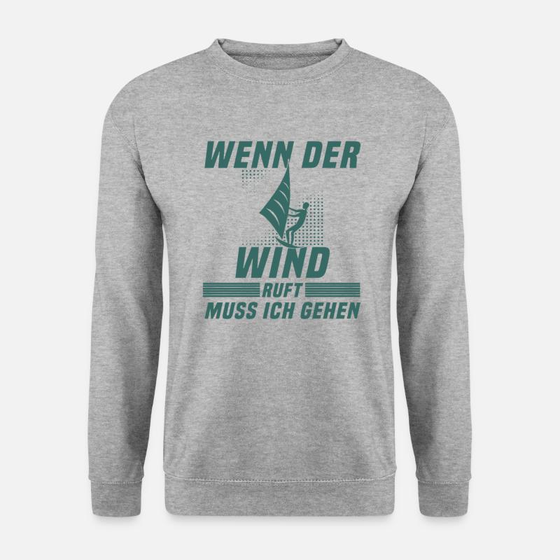 Kite surfen Spruch - Unisex Pullover - Weißgrau meliert