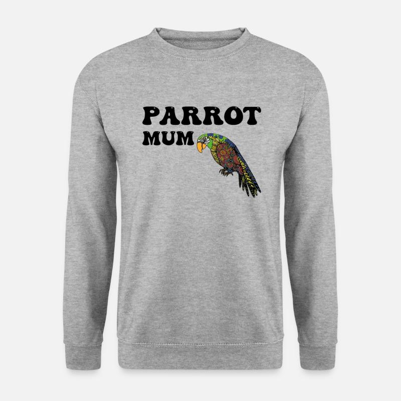 Papageien Mama - Unisex Pullover - Weißgrau meliert
