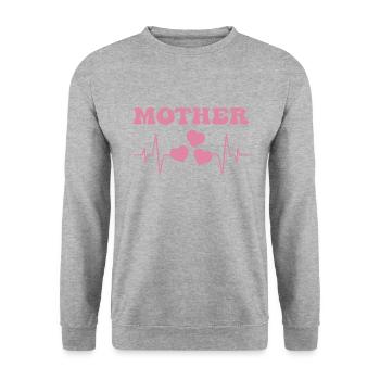 Les battements de cœur de la mère - Sweat-shirt Unisexe - gris chiné - Devant - Alina (178cm) & Michal (187cm)