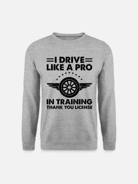 Führerschein bestanden Neuer Führerschein Fahren S - Unisex Pullover - Weißgrau meliert