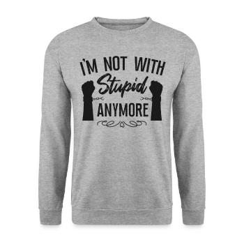 Happy Divorce Party I'm Not With - Unisex Sweatshirt - salt & pepper - Front - Alina (178cm) & Michal (187cm)
