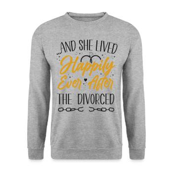 Happy Divorce Party ... And She Lived - Unisex Sweatshirt - salt & pepper - Front - Alina (178cm) & Michal (187cm)