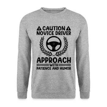 Permis de conduire passé Nouveau permis de conduire S - Sweat-shirt Unisexe - gris chiné - Devant - Alina (178cm) & Michal (187cm)