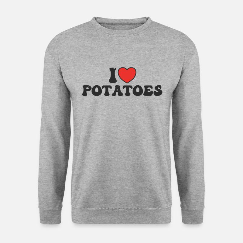 Ich liebe Kartoffeln - Unisex Pullover - Weißgrau meliert