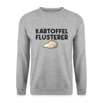 Kartoffel Flüsterer - Unisex Pullover - Weißgrau meliert - Vorne - Alina (178cm) & Michal (187cm)