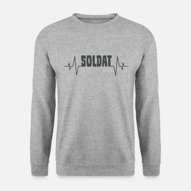 Soldat Herzschlag - Unisex Pullover - Weißgrau meliert