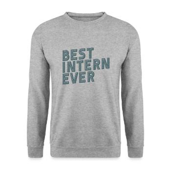 best intern - Unisex Sweatshirt - salt & pepper - Front - Alina (178cm) & Michal (187cm)