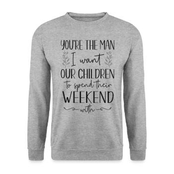 Fête de divorce heureuse Vous êtes l’homme - Sweat-shirt Unisexe - gris chiné - Devant - Alina (178cm) & Michal (187cm)