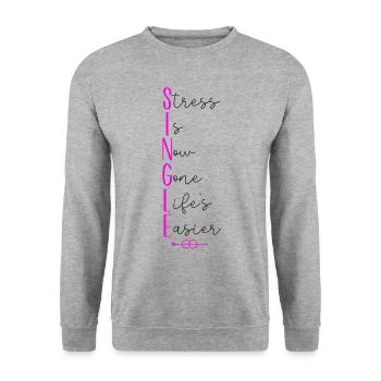 Le stress de la fête de divorce heureuse est maintenant - Sweat-shirt Unisexe - gris chiné - Devant - Alina (178cm) & Michal (187cm)