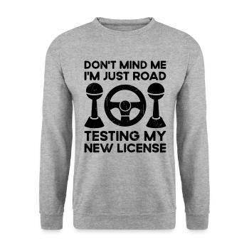 Permis de conduire passé Nouveau permis de conduire S - Sweat-shirt Unisexe - gris chiné - Devant - Alina (178cm) & Michal (187cm)