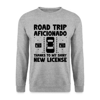 Führerschein bestanden Neuer Führerschein Fahren S - Unisex Pullover - Weißgrau meliert - Vorne - Alina (178cm) & Michal (187cm)