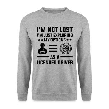 Driving License Passed New Driver Permit Driving S - Unisex Sweatshirt - salt & pepper - Front - Alina (178cm) & Michal (187cm)