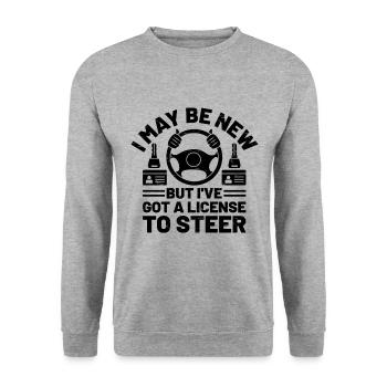 Permis de conduire passé Nouveau permis de conduire S - Sweat-shirt Unisexe - gris chiné - Devant - Alina (178cm) & Michal (187cm)