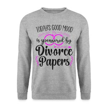 Happy Divorce Party Today's Good - Unisex Pullover - Weißgrau meliert - Vorne - Alina (178cm) & Michal (187cm)