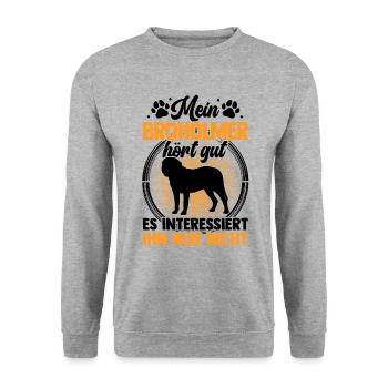 Mon Broholmer entend bien Broholmer - Sweat-shirt Unisexe - gris chiné - Devant - Alina (178cm) & Michal (187cm)