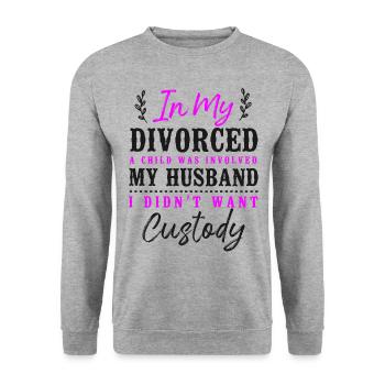 Happy Divorce Party dans mon divorce - Sweat-shirt Unisexe - gris chiné - Devant - Alina (178cm) & Michal (187cm)