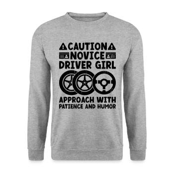 Driving License Passed New Driver Permit Driving S - Unisex Sweatshirt - salt & pepper - Front - Alina (178cm) & Michal (187cm)
