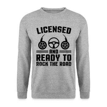Permis de conduire passé Nouveau permis de conduire S - Sweat-shirt Unisexe - gris chiné - Devant - Alina (178cm) & Michal (187cm)