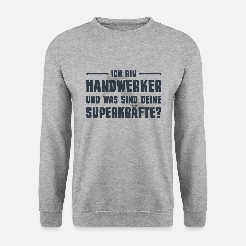 Handwerker Spruch - Unisex Pullover - Weißgrau meliert