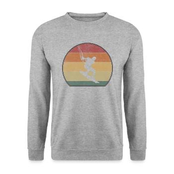 Kitesurf rétro Sunset Kitesurf - Sweat-shirt Unisexe - gris chiné - Devant - Alina (178cm) & Michal (187cm)