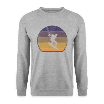 Kitesurf rétro Sunset Kitesurf - Sweat-shirt Unisexe - gris chiné - Devant - Alina (178cm) & Michal (187cm)
