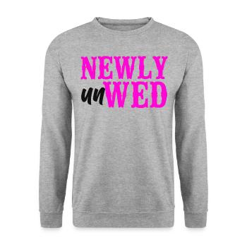 Happy Divorce Party Newly Unwed - Unisex Sweatshirt - salt & pepper - Front - Alina (178cm) & Michal (187cm)