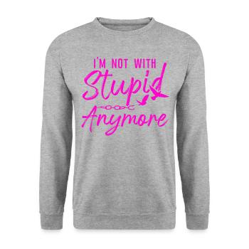 Happy Divorce Party I'm Not With - Unisex Sweatshirt - salt & pepper - Front - Alina (178cm) & Michal (187cm)