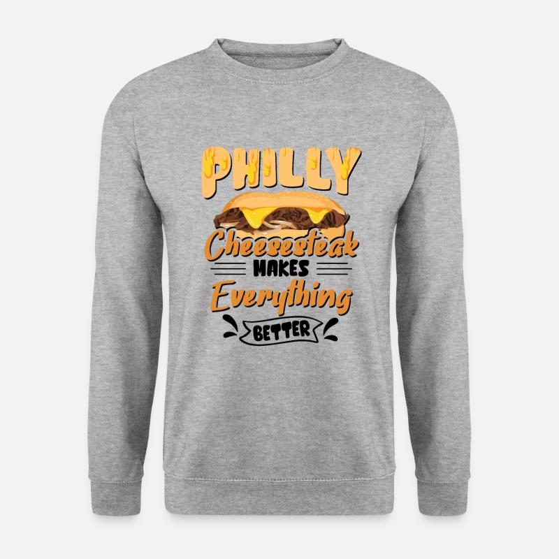Philly Breakfast Sandwich - Unisex Pullover - Weißgrau meliert