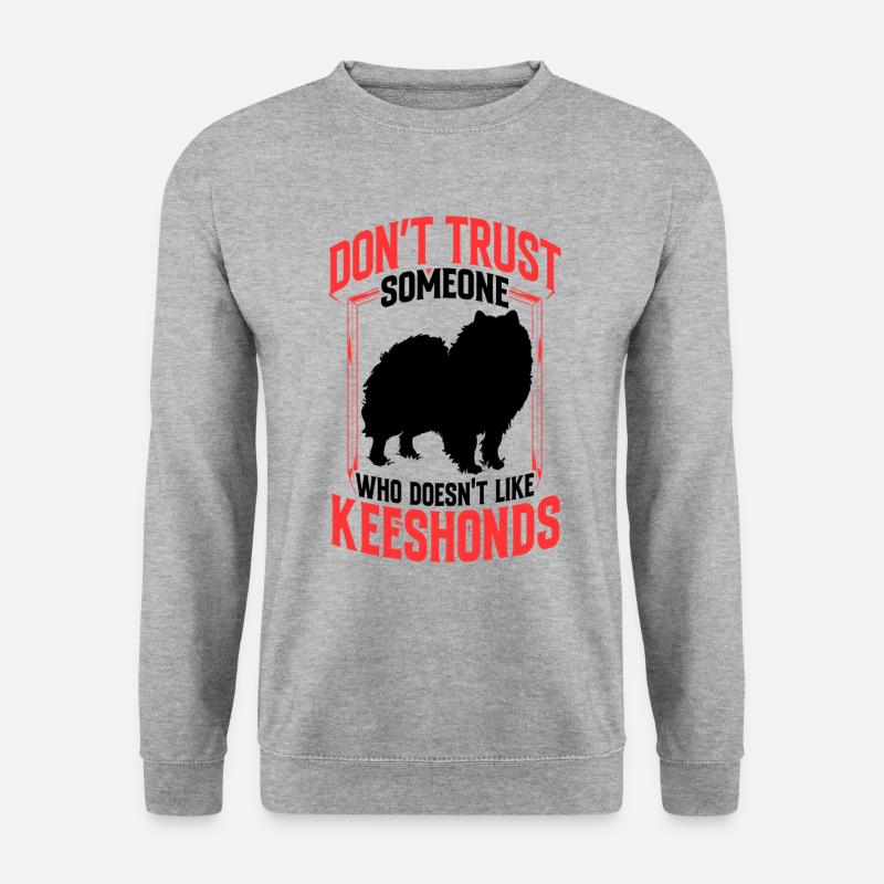 Wolfsspitz not trusting German Spitz - Unisex Sweatshirt - salt & pepper