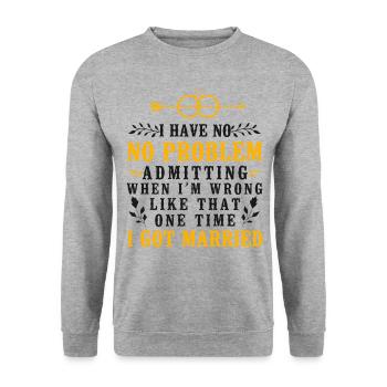 Happy Divorce Party I Have No - Unisex Sweatshirt - salt & pepper - Front - Alina (178cm) & Michal (187cm)