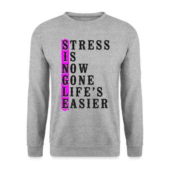 Le stress de la fête de divorce heureuse est maintenant - Sweat-shirt Unisexe - gris chiné - Devant - Alina (178cm) & Michal (187cm)