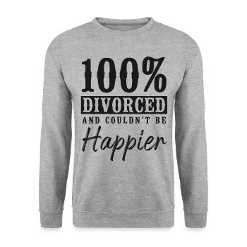 Happy Divorce Party 100% Divorced - Unisex Sweatshirt - salt & pepper - Front - Alina (178cm) & Michal (187cm)